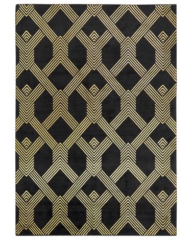 Tapis VEKSE Noir 160 x 230 cm Soie artificielle
