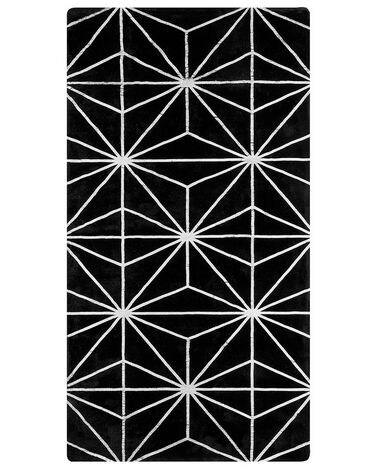 Tapis SIBEL Noir 80 x 150 cm Soie artificielle