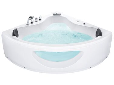 Corner Hot Tub with LED TOCOA 2050 x 1460 mm White