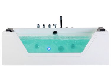 Hoek bubbelbad met LED SAMANA 153 x 71 cm Wit