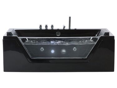 Corner Hot Tub with LED SAMANA 1620 x 760 mm Black