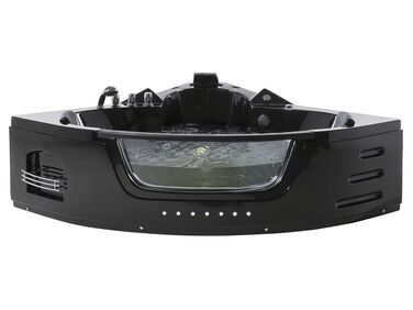 Corner Hot Tub with LED MARTINICA 1980 x 1440 mm Black