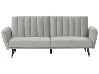 Sofa Bed 3 Seater VIMMERBY Velvet Light Grey