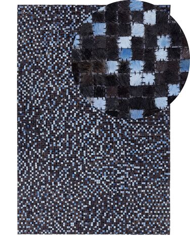 Vloerkleed IKISU Donkerbruin 160 x 230 cm Leer