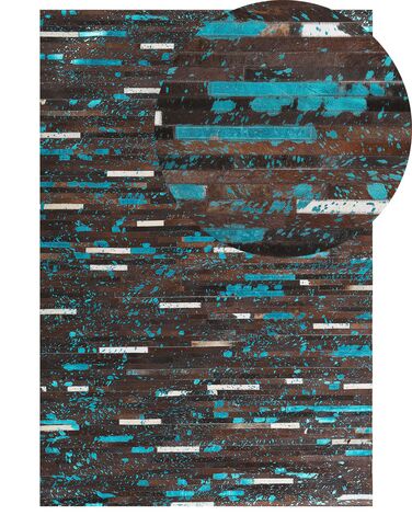 Vloerkleed KISIR Donkerbruin 160 x 230 cm Leer