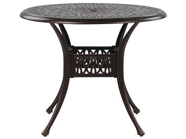 Table de salle à manger de jardin pour 4 personnes ANCONA 90 cm 90 cm Métal Marron foncé