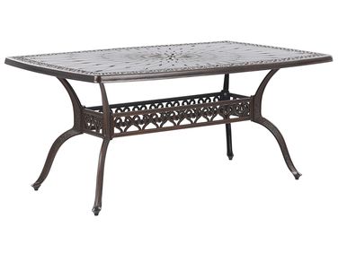 Table de salle à manger de jardin LIZZANO 165 cm 102 cm Métal Marron foncé