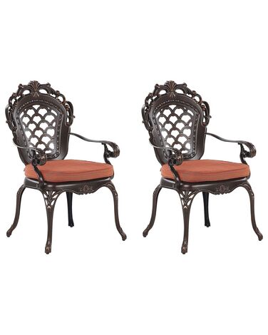 Set van 2 stoelen met zitkussen LIZZANO Metaal Donkerbruin