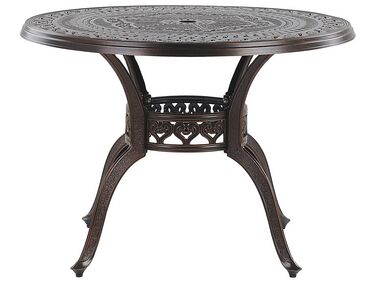 Table de salle à manger de jardin SALENTO 102 cm 102 cm Métal Marron foncé