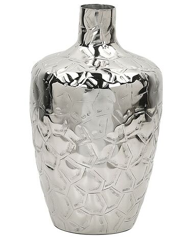 Vase à fleurs INSHAS Métal 33 cm Argenté