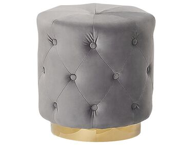 Pouffe CARROLLTON Velvet Light Grey