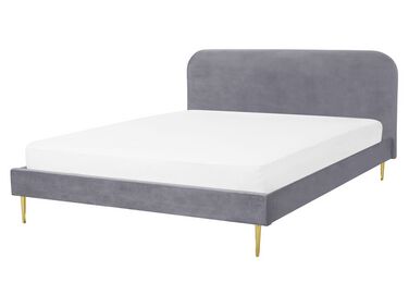 Bed Velvet FLAYAT 160 x 200 cm (EU King Size) Grey