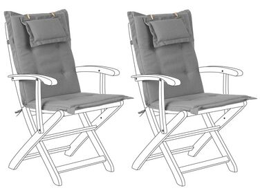 Set of 2 Back/Seat Cushions MAUI 40 x 54 cm Grey