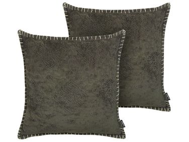 Set van 2 sierkussens MELUR 45 x 45 cm Grijs effen