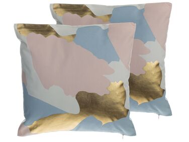 Set van 2 sierkussens IXIA Katoen 45 x 45 cm Roze abstract patroon