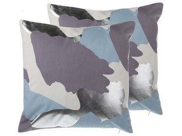 Set van 2 sierkussens IXIA Katoen 45 x 45 cm Paars abstract patroon
