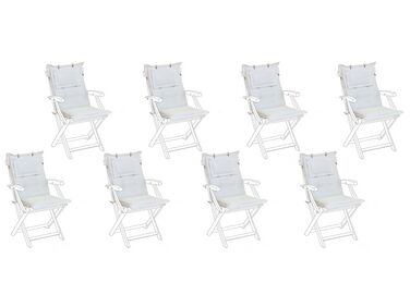 Set of 8 Back/Seat Cushions MAUI 40 x 54 cm Off-White
