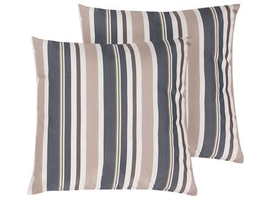Set of 2 Outdoor Cushions KASTOS Striped 40 x 40 cm Taupe