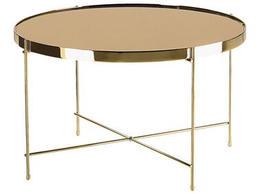 Table basse LUCEA Verre de sécurité Doré