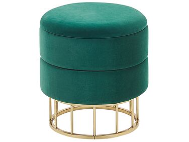Storage Pouffe ELGIN Velvet Dark Green