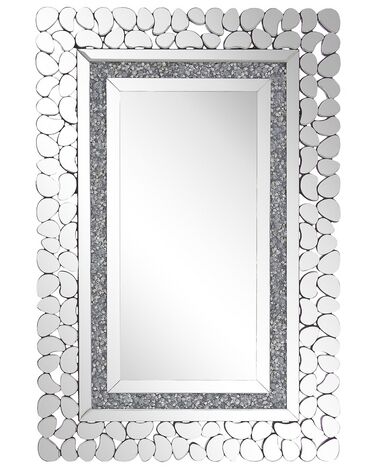 Wall Mirror PABU 60 cm 90 cm Silver
