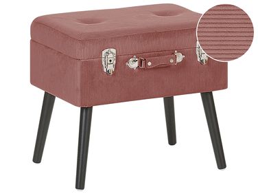 Tabouret de rangement MALLARD Velours côtelé Rose