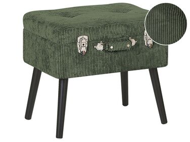 Tabouret de rangement MALLARD Velours côtelé Vert foncé