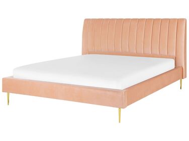Bed Velvet MARVILLE 180 x 200 cm (EU Super King) Peach Pink