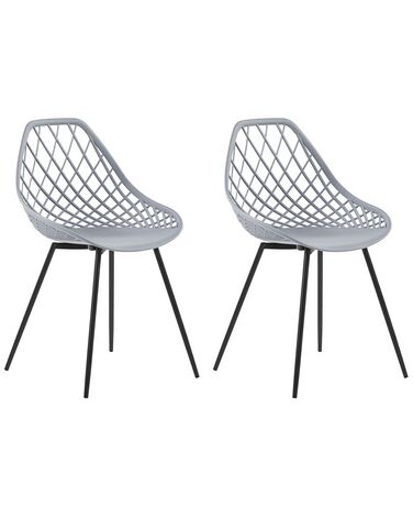 Set of 2 Dining Chairs CANTON Light Grey