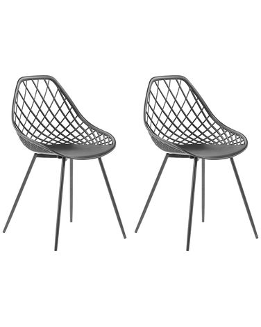 Set of 2 Dining Chairs CANTON Black