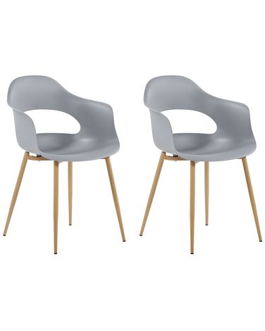 Set of 2 Dining Chairs UTICA Light Grey
