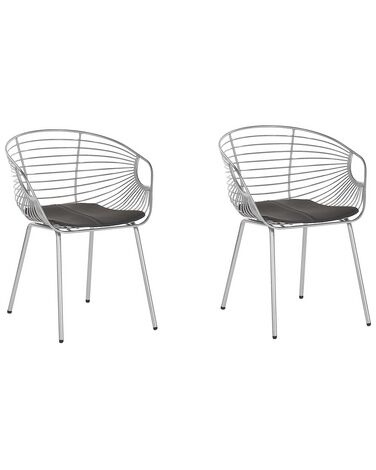Set van 2 eetkamerstoelen HOBACK Metaal Zilver
