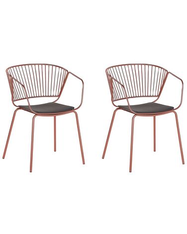 Set van 2 eetkamerstoelen RIGBY Metaal Koper