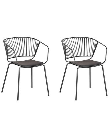 Set van 2 eetkamerstoelen RIGBY Metaal Zwart