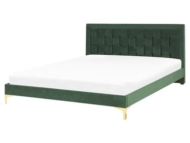 Bed Velvet LIMOUX 160 x 200 cm (EU King Size) Dark Green