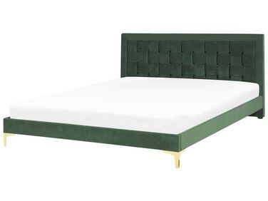 Bed Velvet LIMOUX 180 x 200 cm (EU Super King) Dark Green