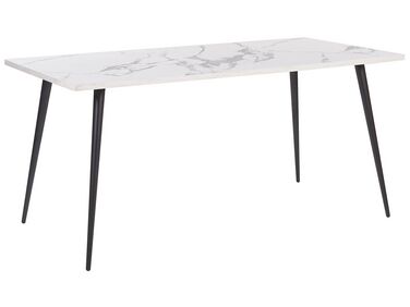 Table de repas SANTIAGO Marbre blanc 160 cm 80 cm