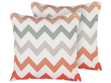Set van 2 tuinkussens LAGARO chevron patroon 45 x 45 cm Meerkleurig