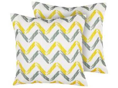 Set van 2 tuinkussens AFFILE chevron patroon 45 x 45 cm Meerkleurig