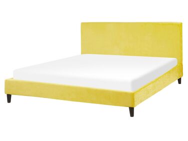 Bed Velvet FITOU 160 x 200 cm (EU King Size) Yellow