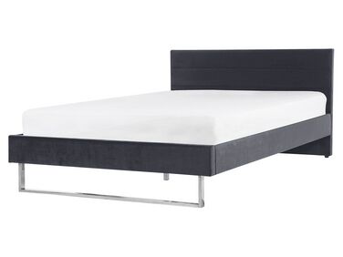 Bed Velvet BELLOU 160 x 200 cm (EU King Size) Dark Grey