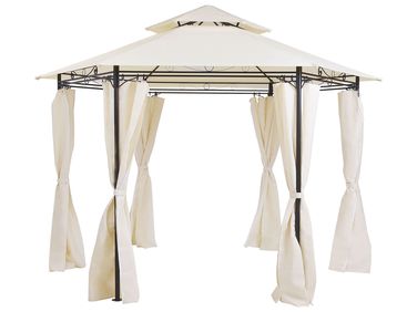Tonnelle de jardin PORTEL Métal 350 cm 350 cm Beige