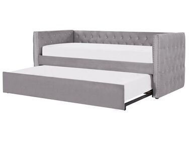 Trundle Bed Velvet GASSIN 90 x 200 cm (EU Single) Grey