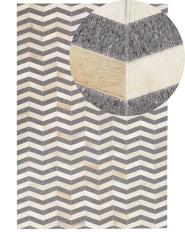 Tapis BAGGOZE Gris foncé 140 x 200 cm Cuir