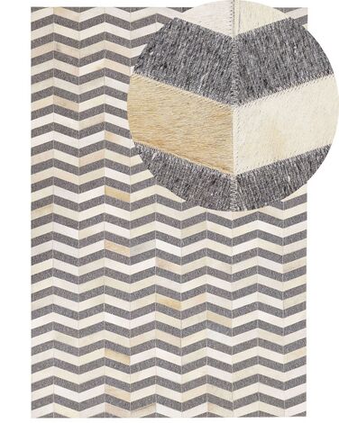 Vloerkleed BAGGOZE Donkergrijs 160 x 230 cm Leer