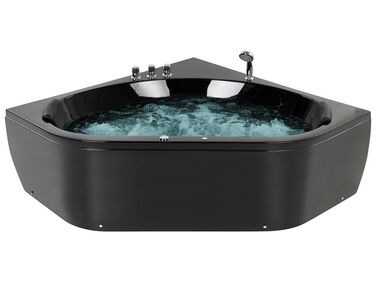 Corner Hot Tub with LED MEVES 1400 x 1400 mm Black
