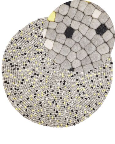 Tapis PENEK Gris clair ø 140 cm Laine