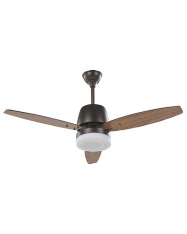 Ventilateur de plafond avec lampe MLAVA Avec télécommande LED Marron