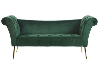 Chaise Longue NANTILLY Velvet Dark Green