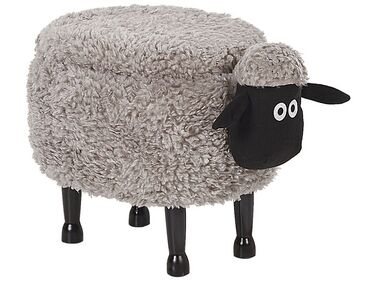 Tabouret de rangement animal SHEEP Tissu Gris Mouton